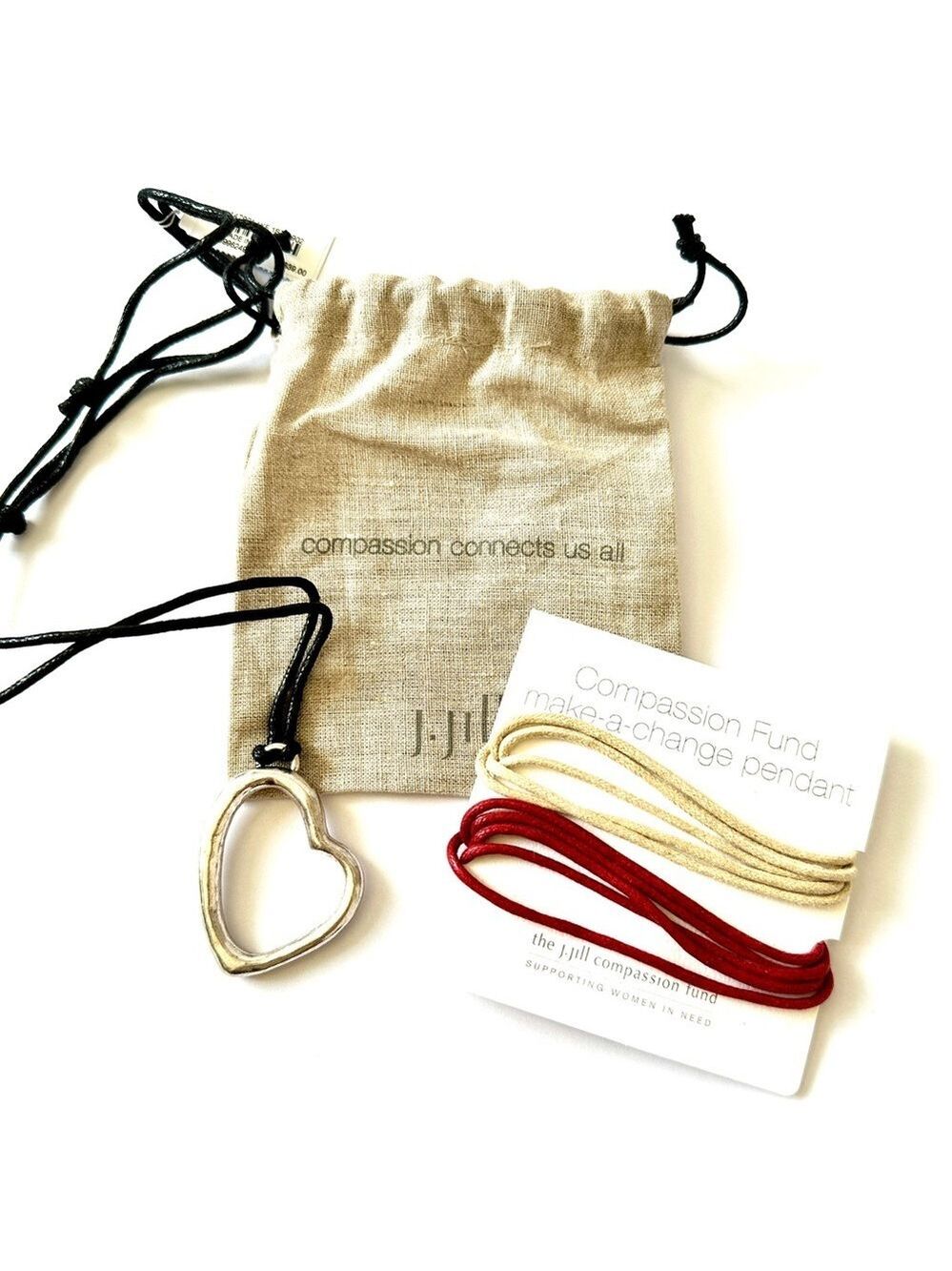 J Jill Silver Heart Pendant Necklace Set